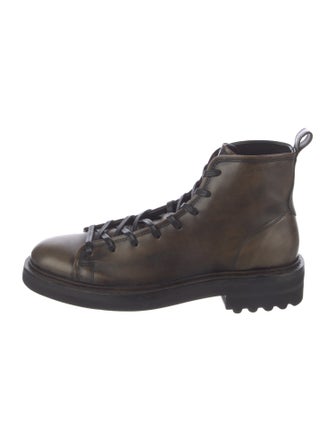 John Varvatos Leather Lace-Up Boots