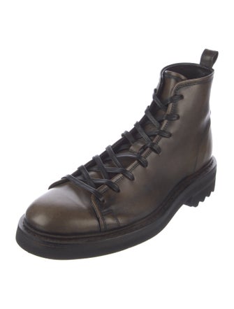 John Varvatos Leather Lace-Up Boots