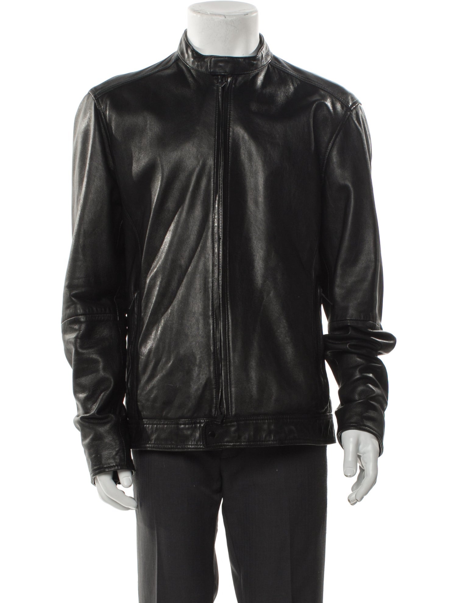 John Varvatos Lamb Leather Moto Jacket