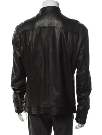 John Varvatos Lamb Leather Moto Jacket