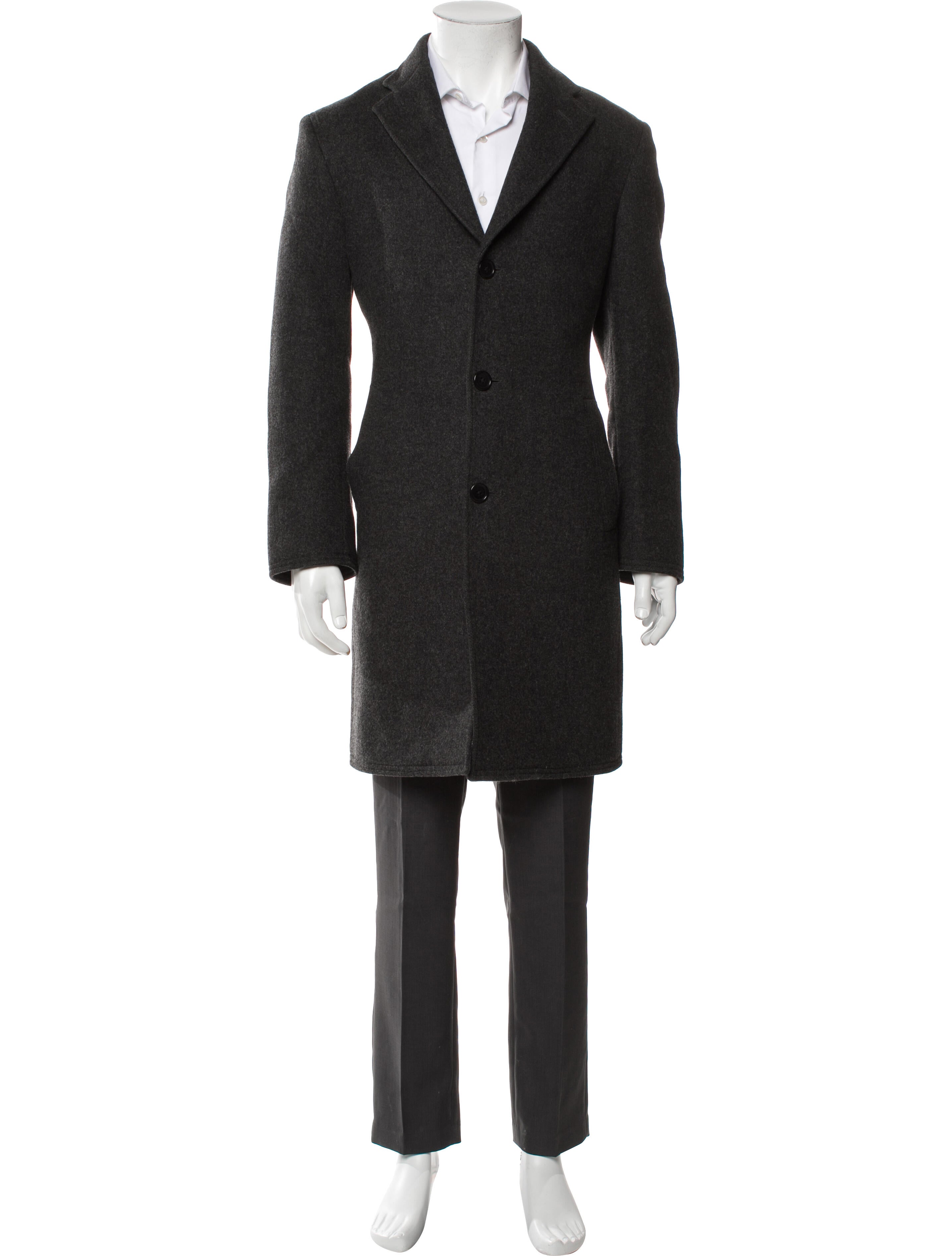 John Varvatos Wool Tweed Pattern Overcoat