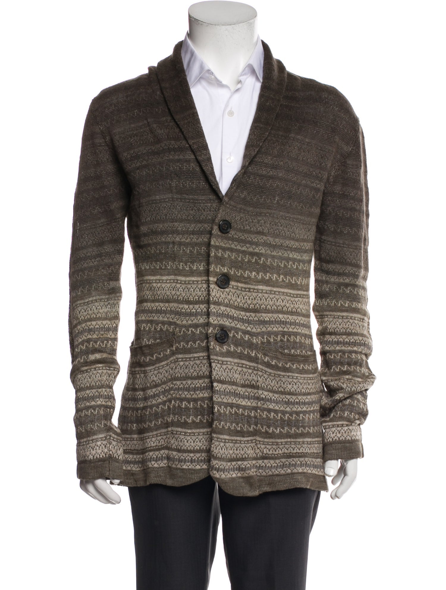 John Varvatos Linen Striped Cardigan w/ Tags