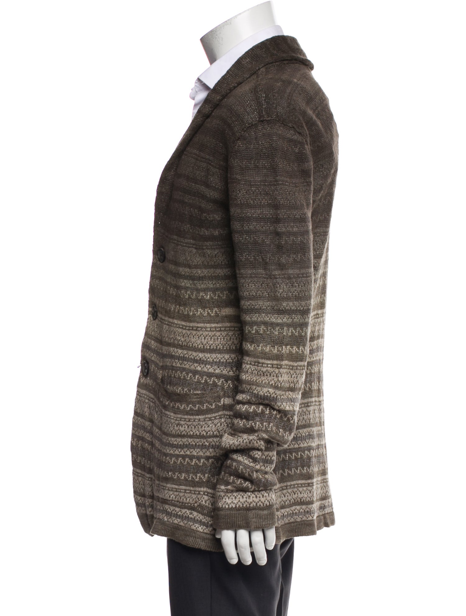 John Varvatos Linen Striped Cardigan w/ Tags