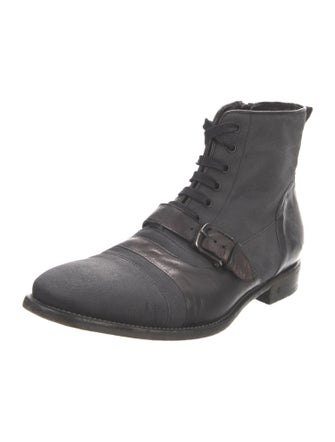 John Varvatos Leather Lace-Up Boots