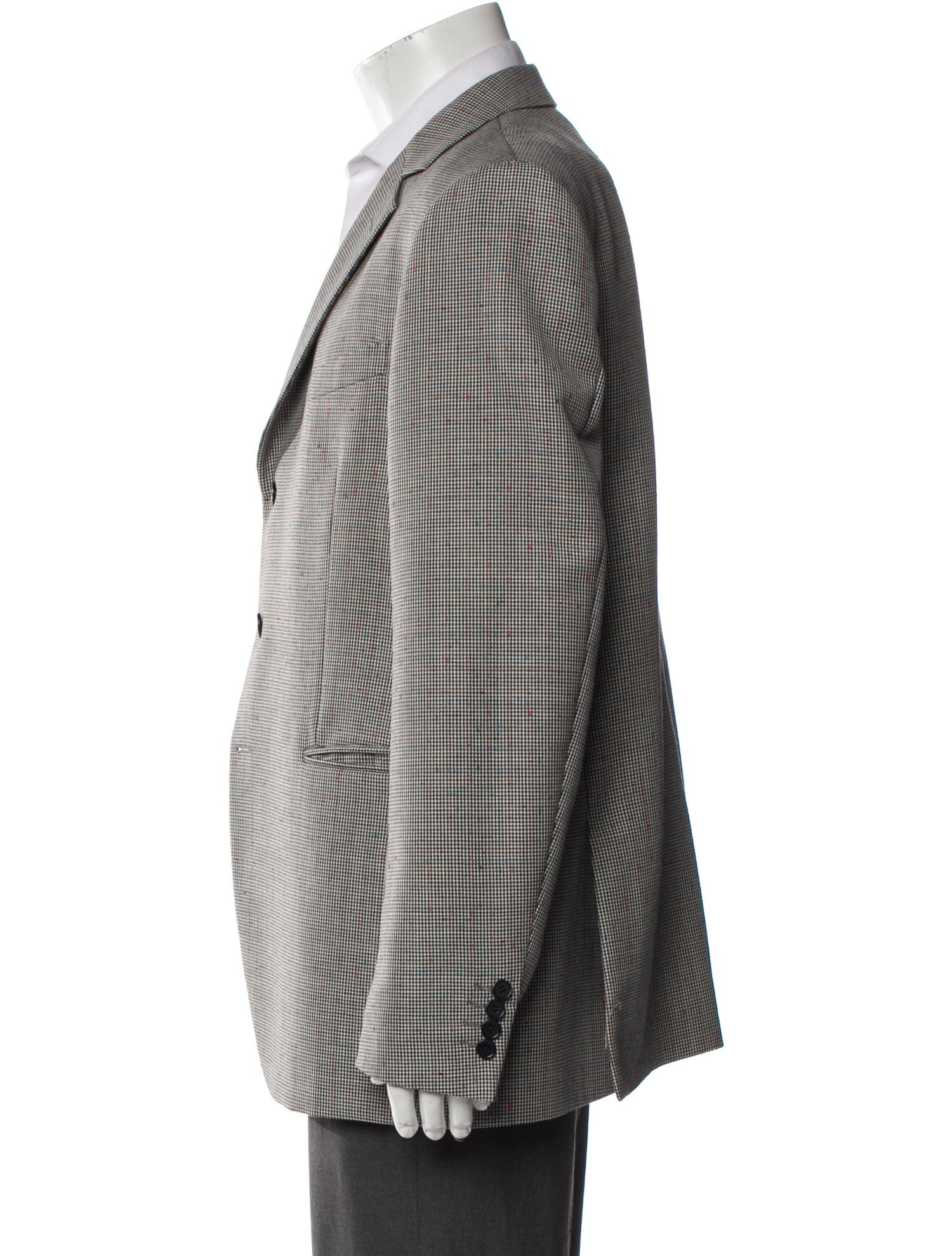 John Varvatos Wool Houndstooth Print Blazer