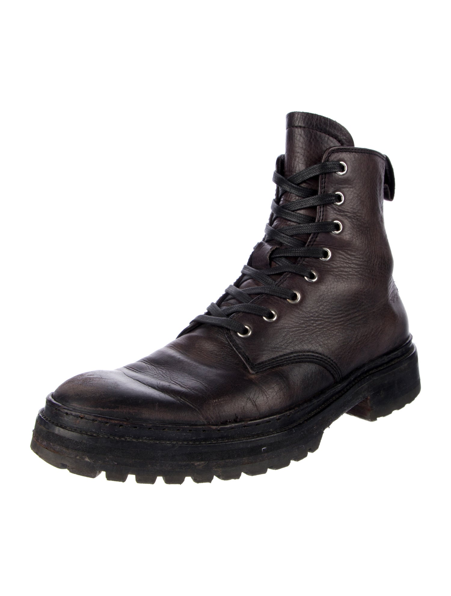 John Varvatos Leather Combat Boots