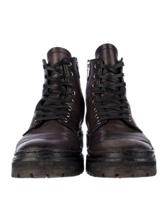 John Varvatos Leather Combat Boots