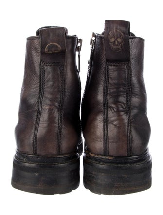 John Varvatos Leather Combat Boots