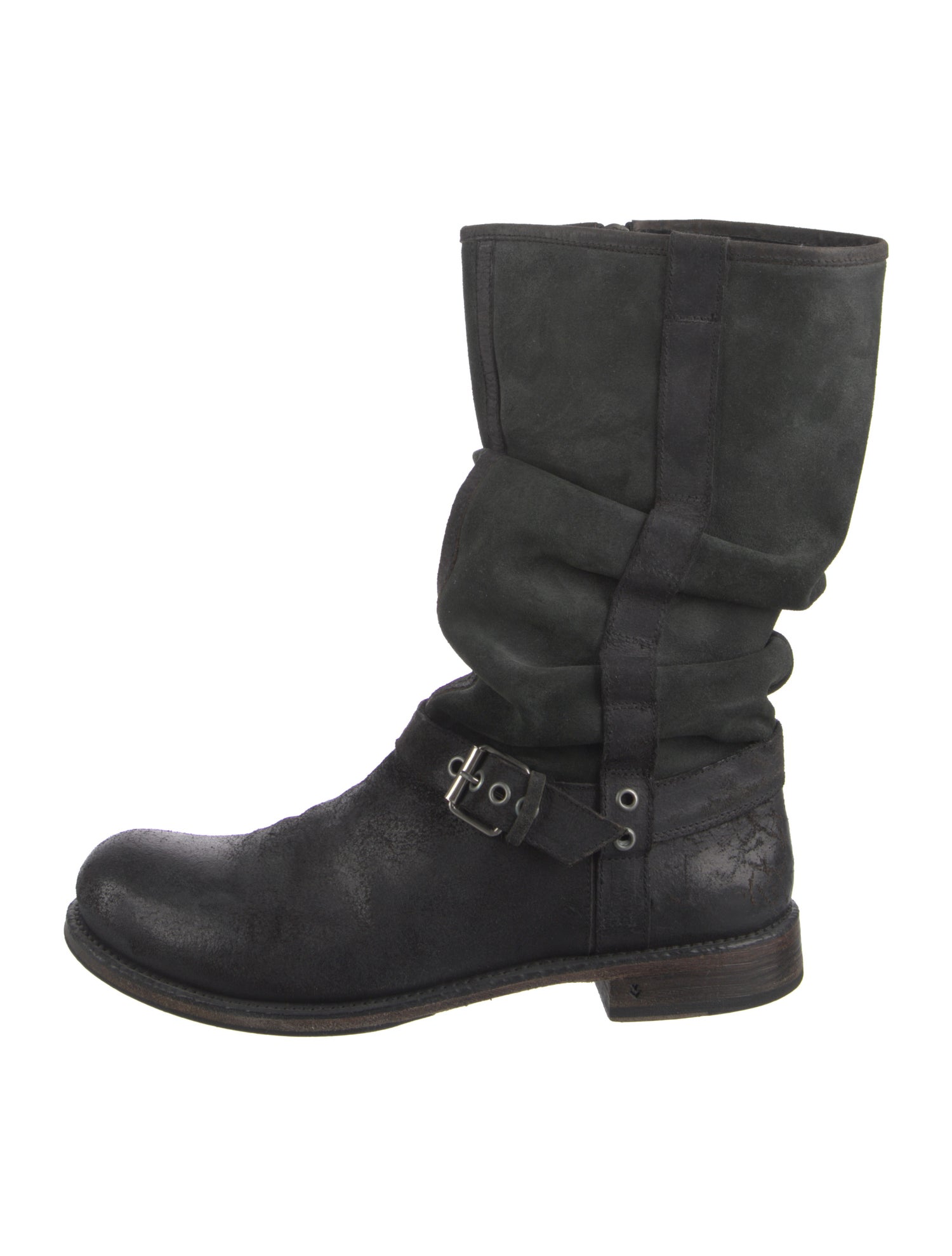 John Varvatos Leather Slouch Boots