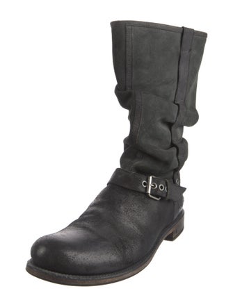 John Varvatos Leather Slouch Boots