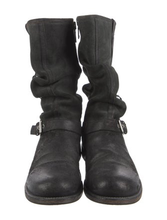 John Varvatos Leather Slouch Boots