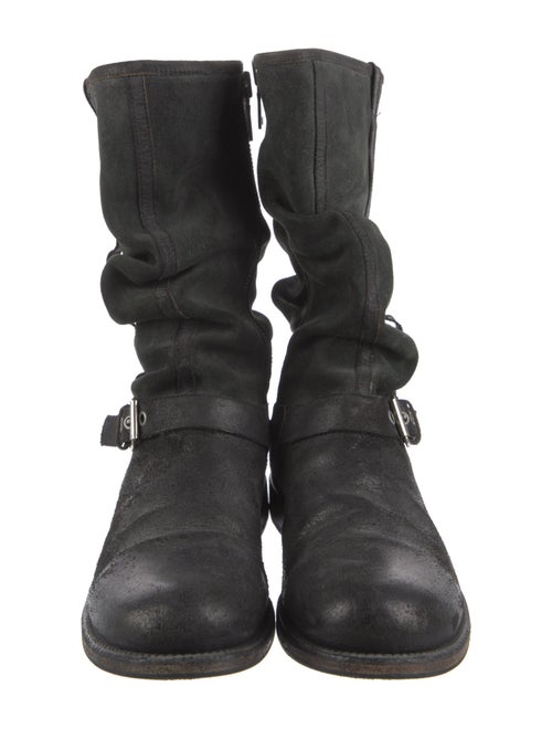 John Varvatos Leather Slouch Boots