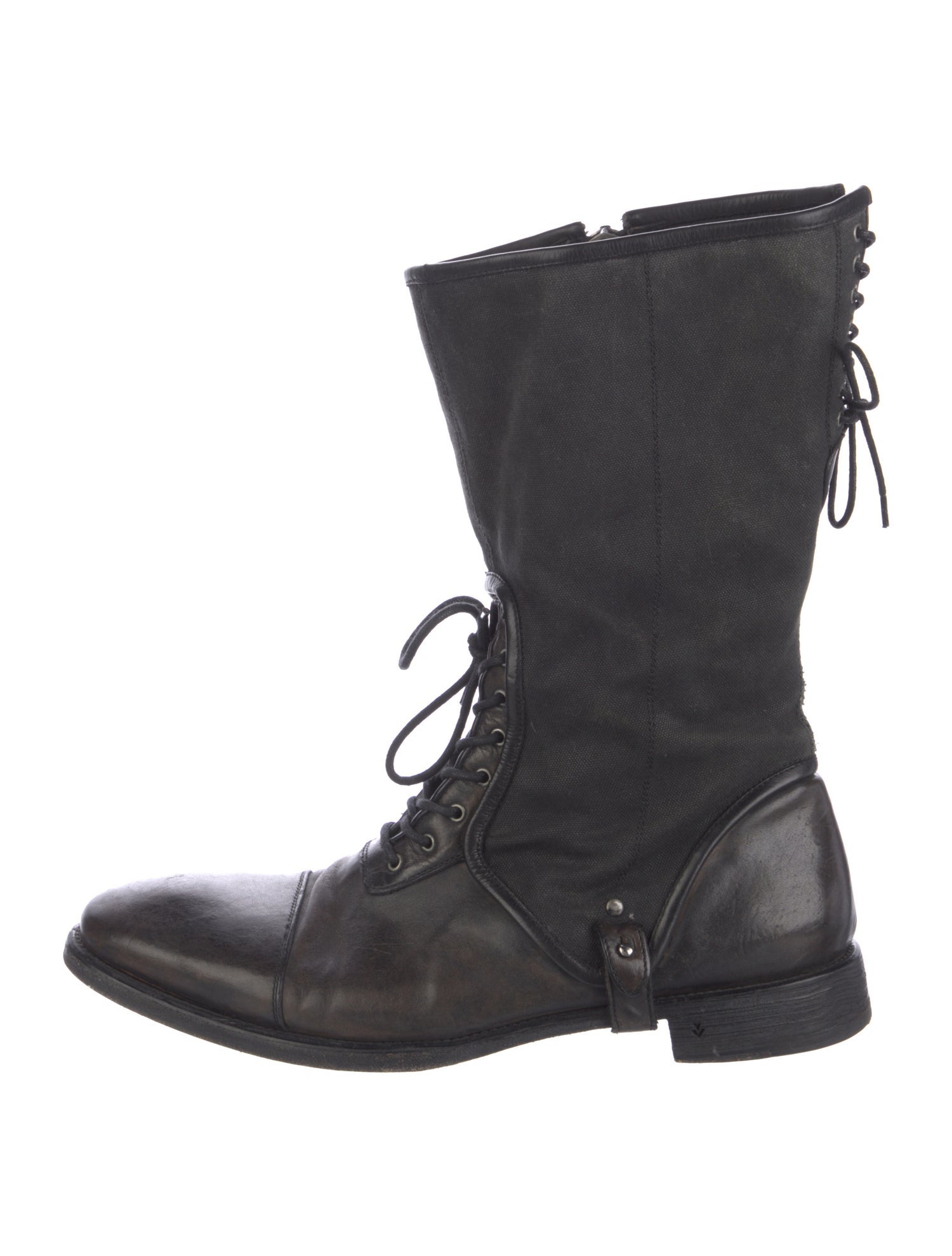 John Varvatos Leather Lace-Up Boots