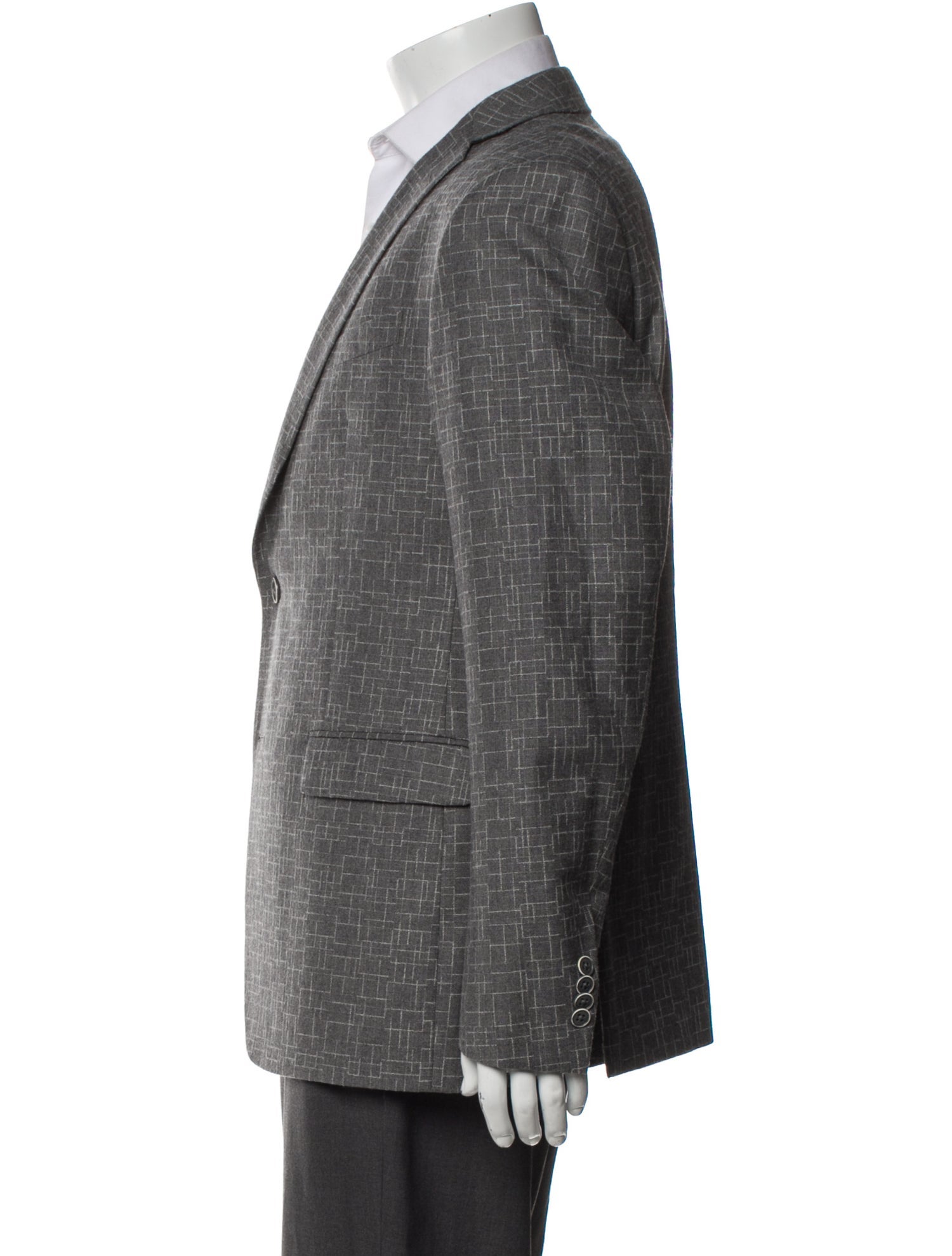 John Varvatos Plaid Print Peacoat