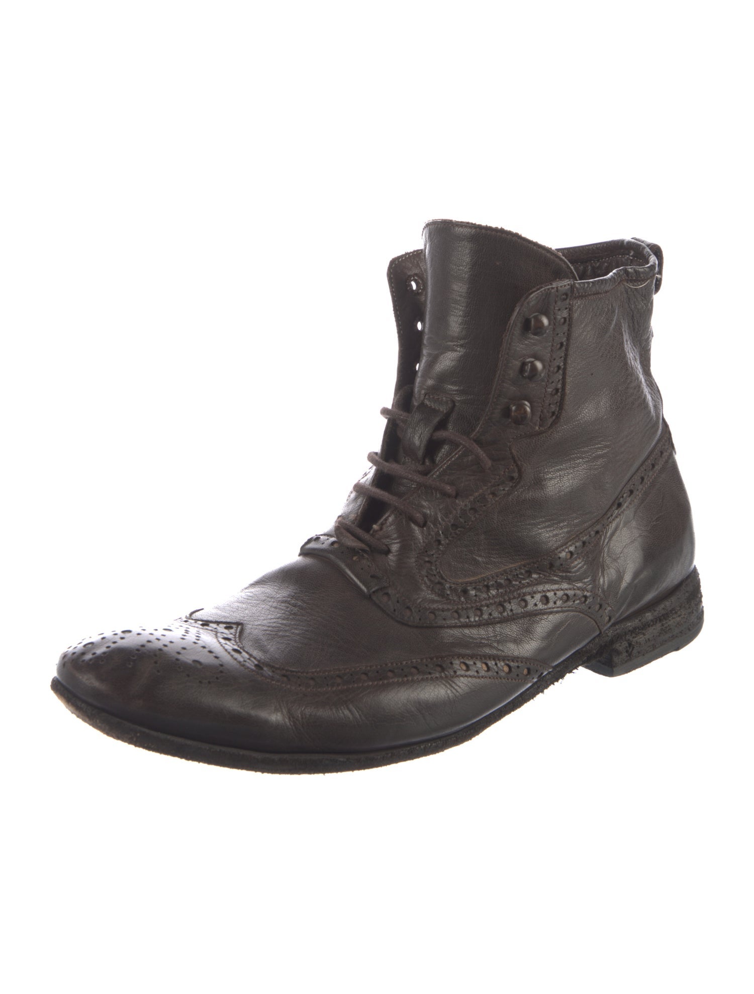 John Varvatos Leather Lace-Up Boots