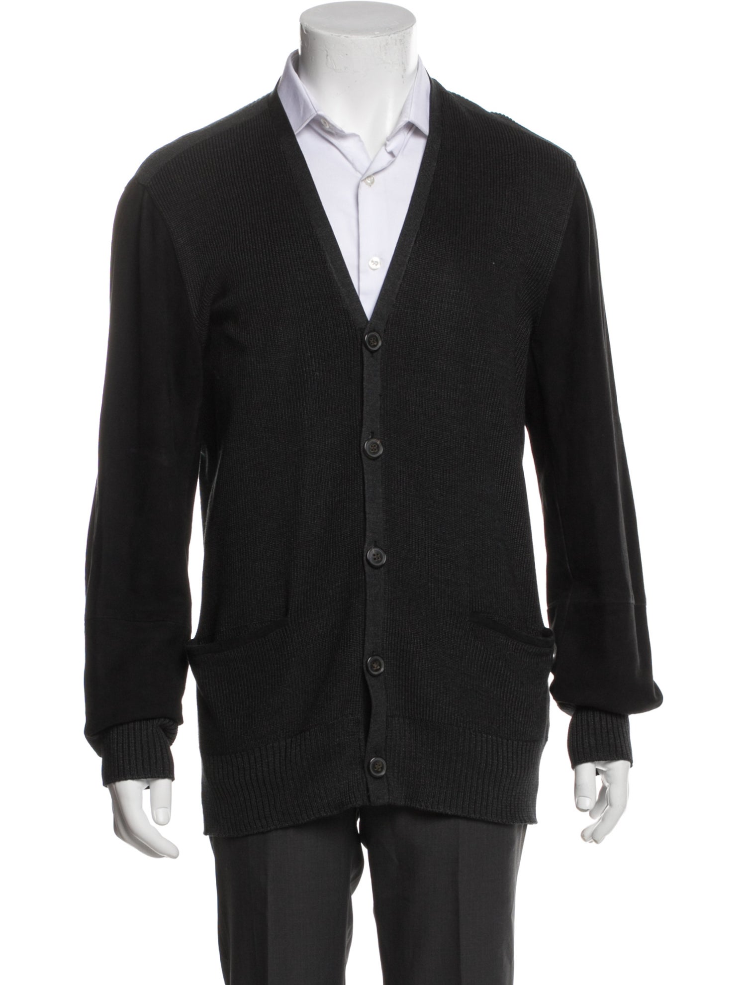John Varvatos Silk V-Neck Cardigan