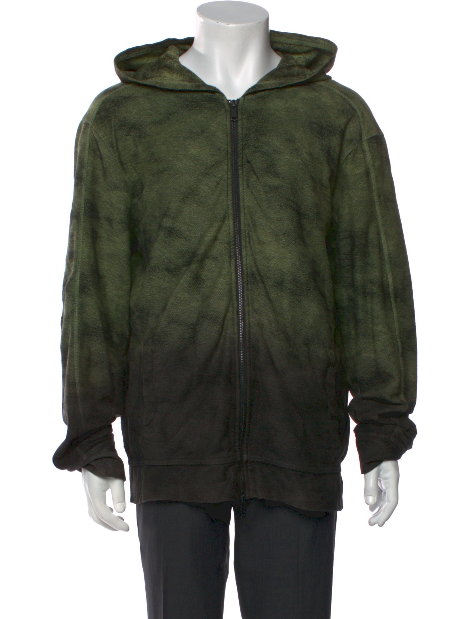 John Varvatos Tie-Dye Print V-Neck Hoodie