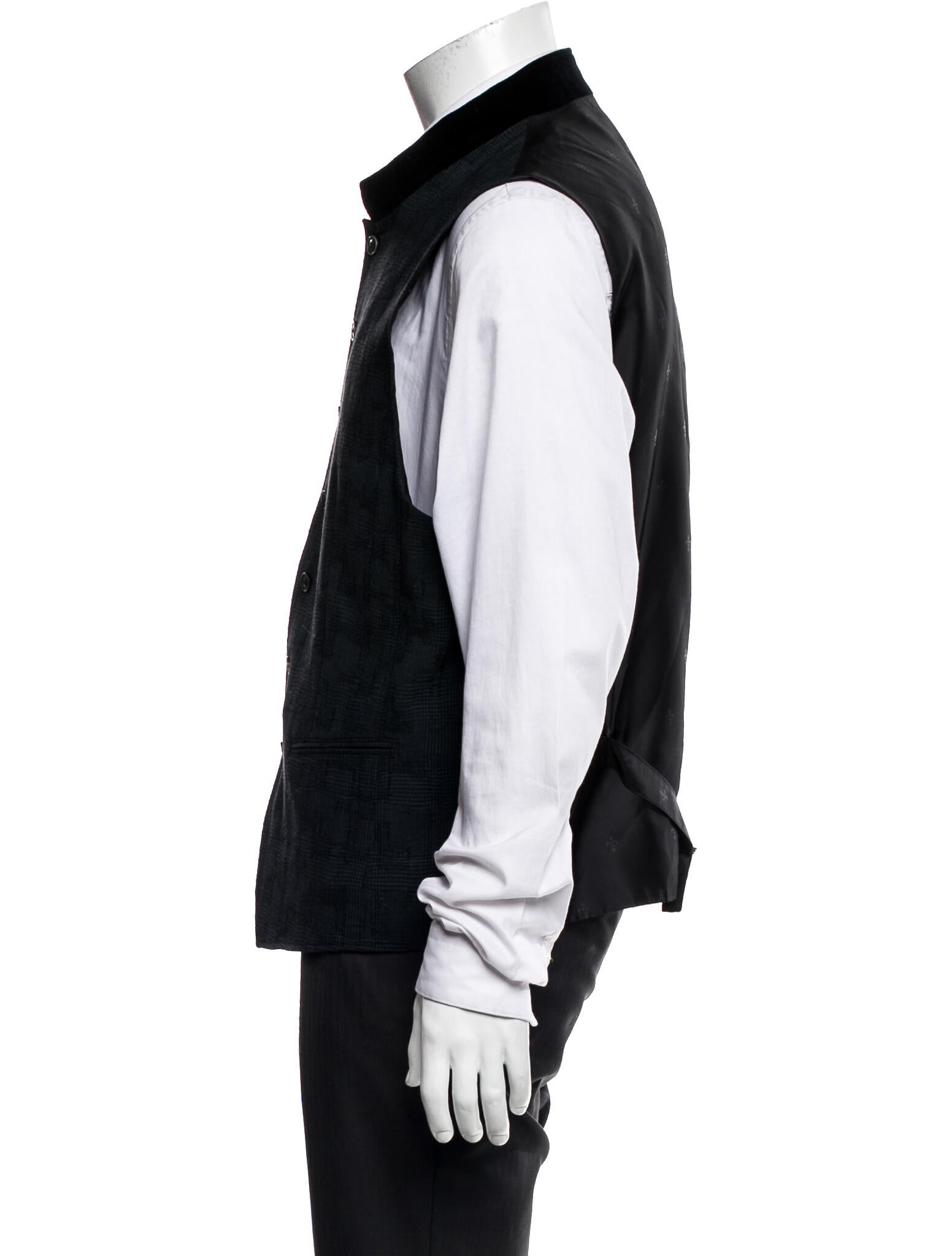 John Varvatos Plaid Print Vest