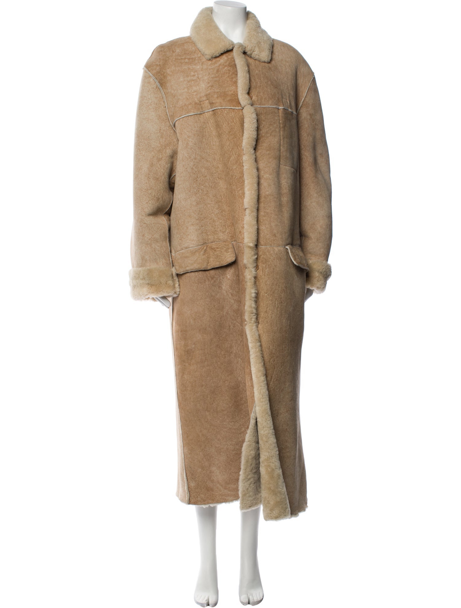 John Varvatos Vintage Leather Faux Fur Coat