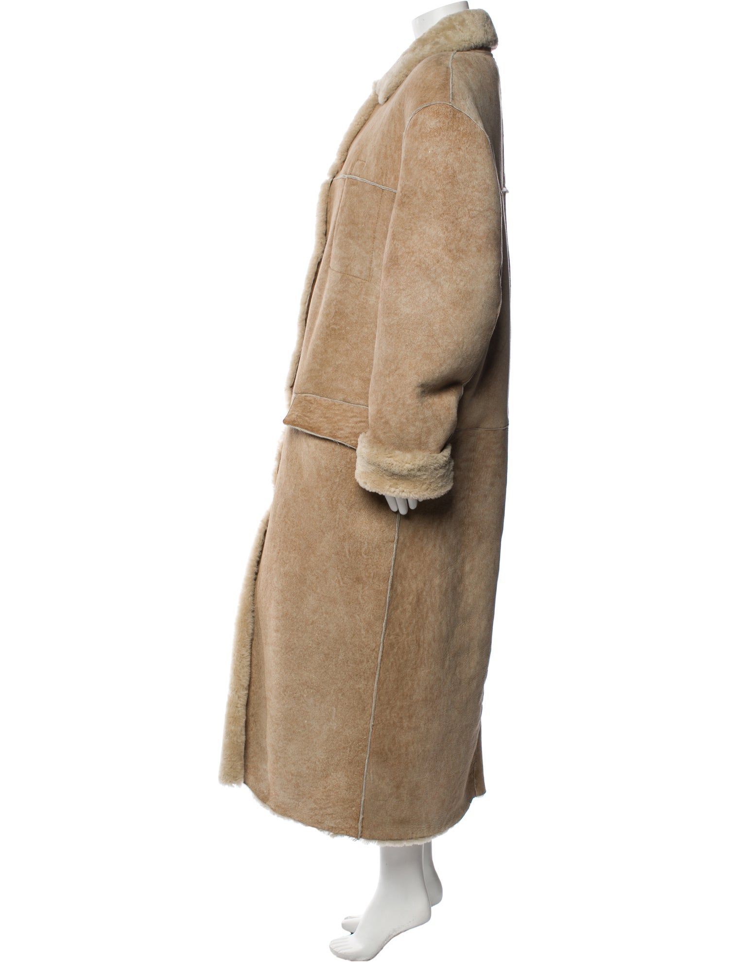 John Varvatos Vintage Leather Faux Fur Coat