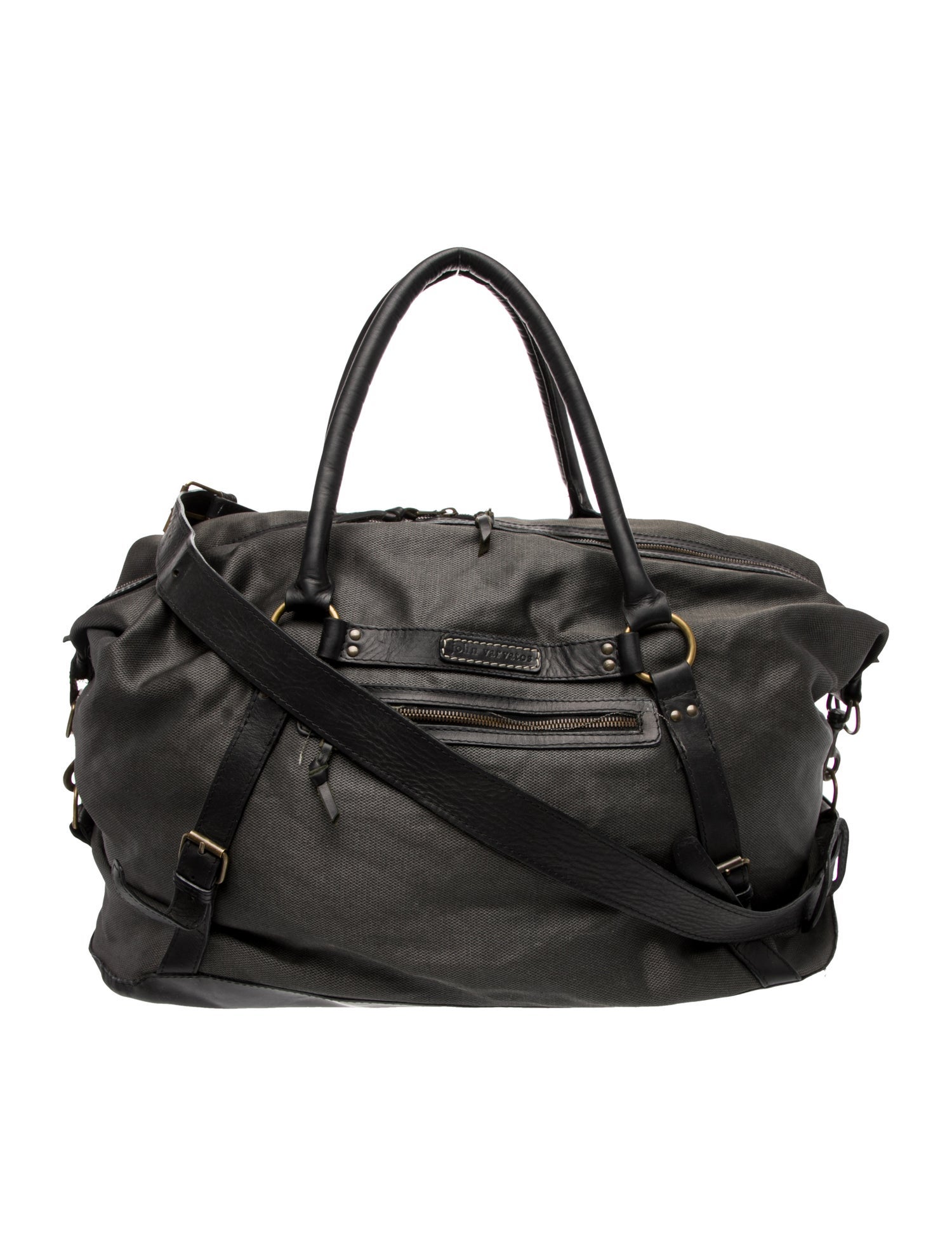 John Varvatos mens grey canvas carry on