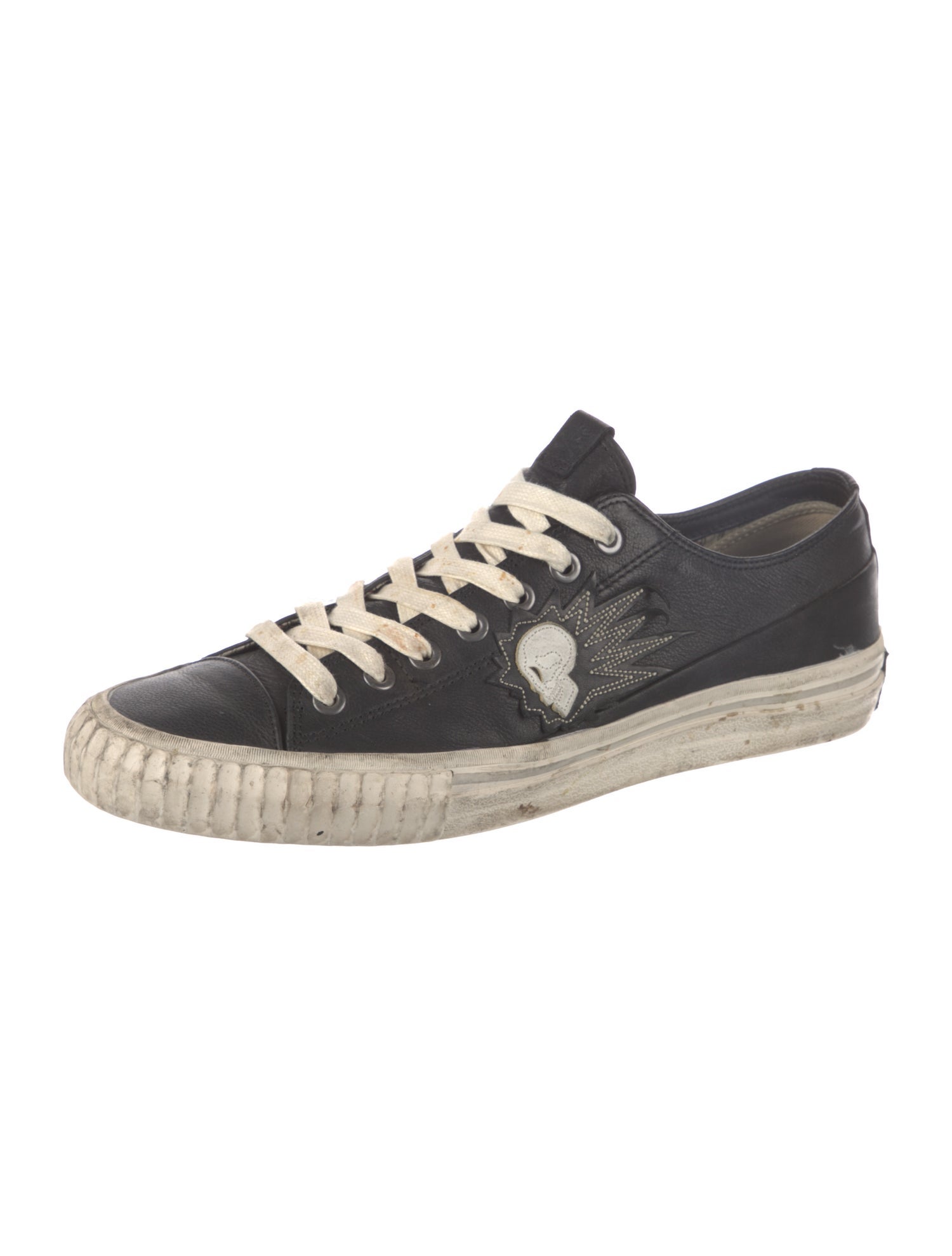 John Varvatos Leather Printed Sneakers