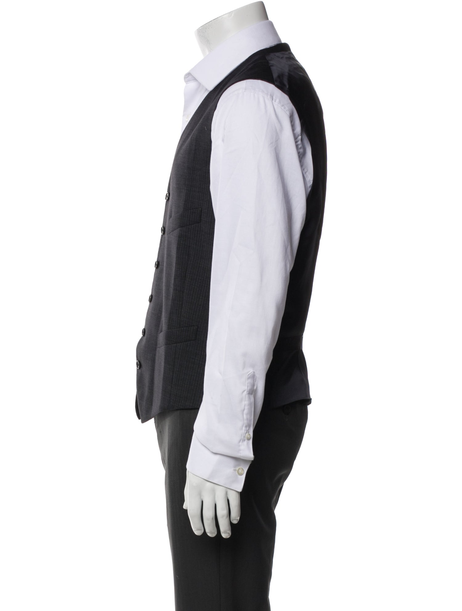 John Varvatos Virgin Wool Striped Suit Vest