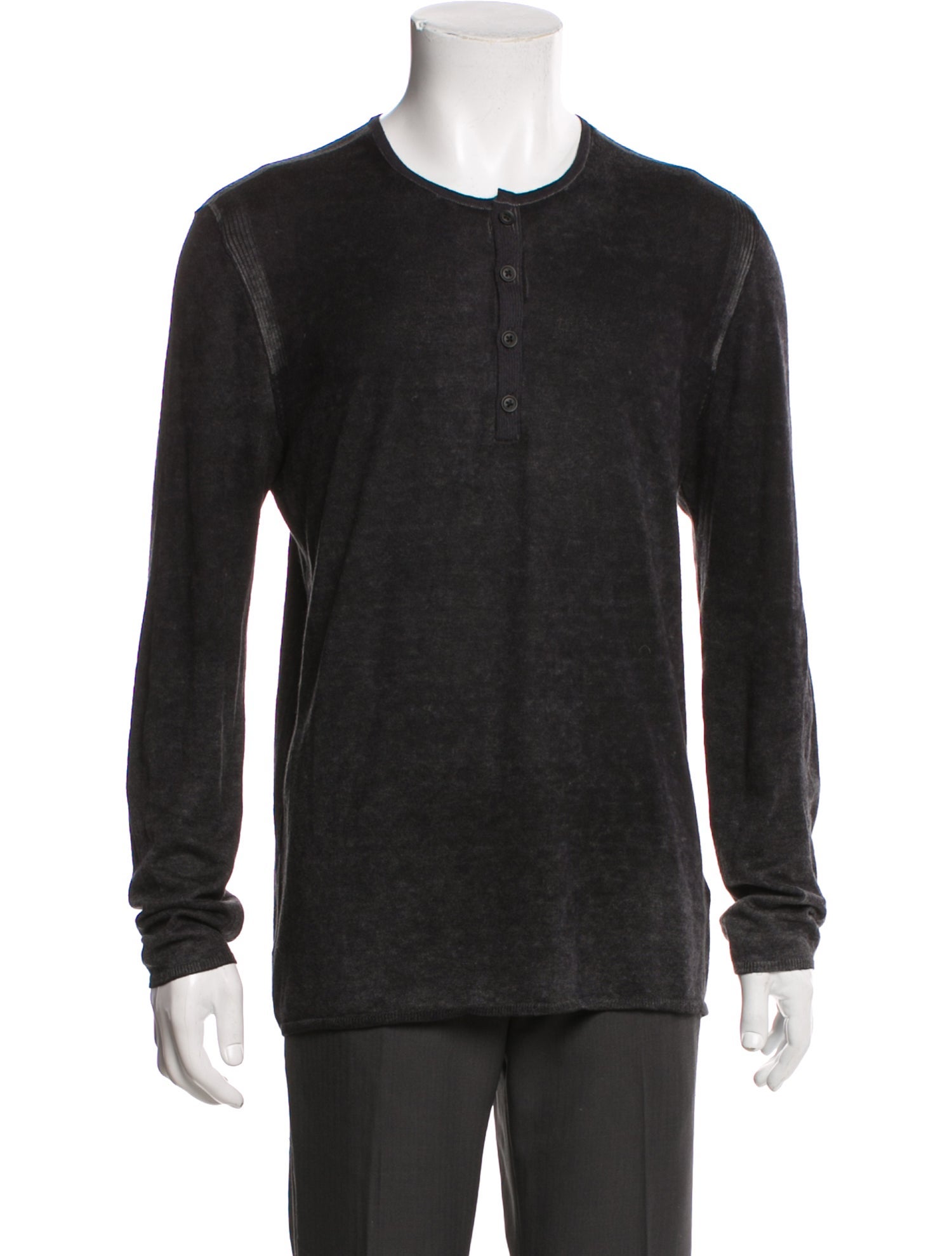 John Varvatos Silk Crew Neck Polo Sweater