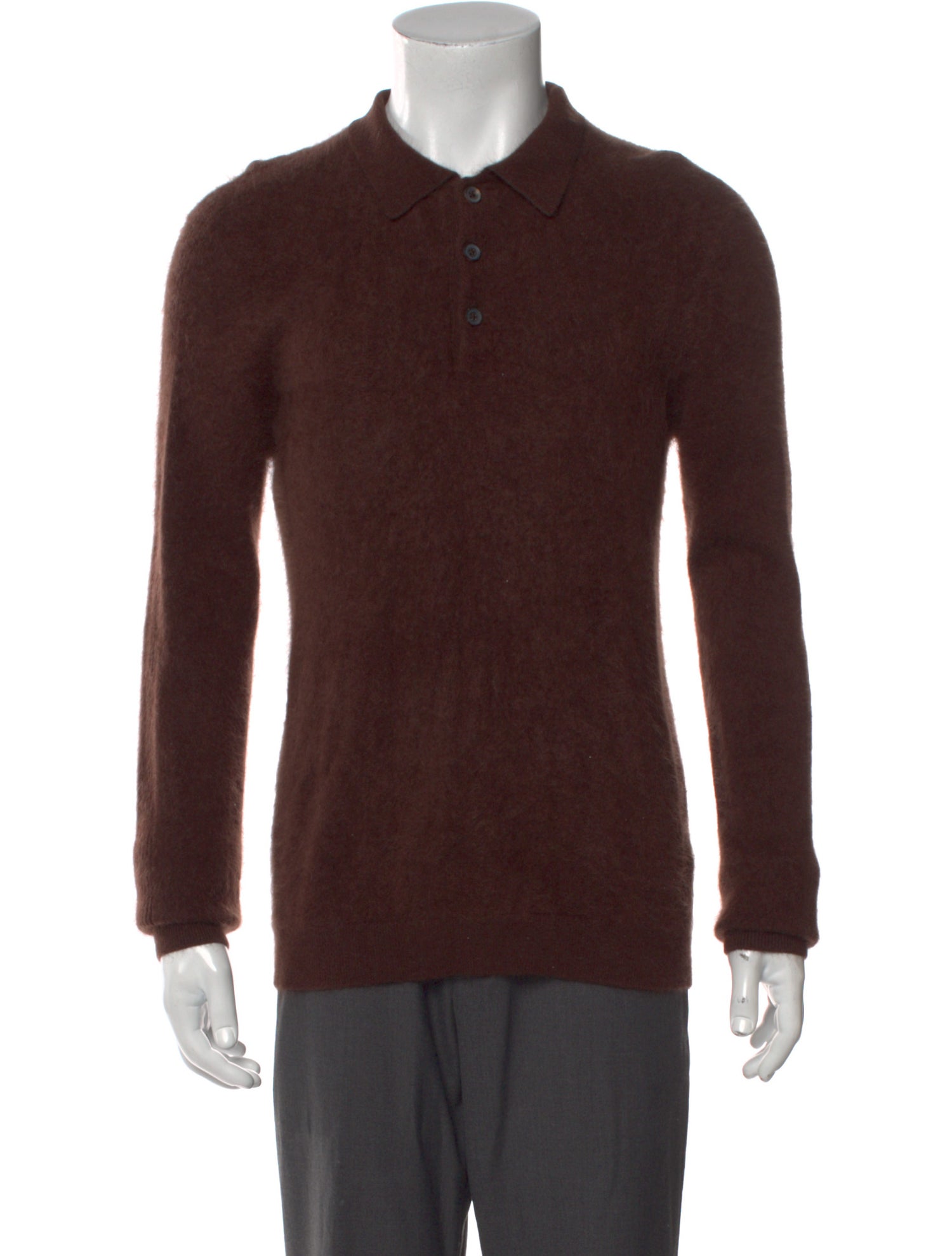 John Varvatos Cashmere Collar Polo Sweater