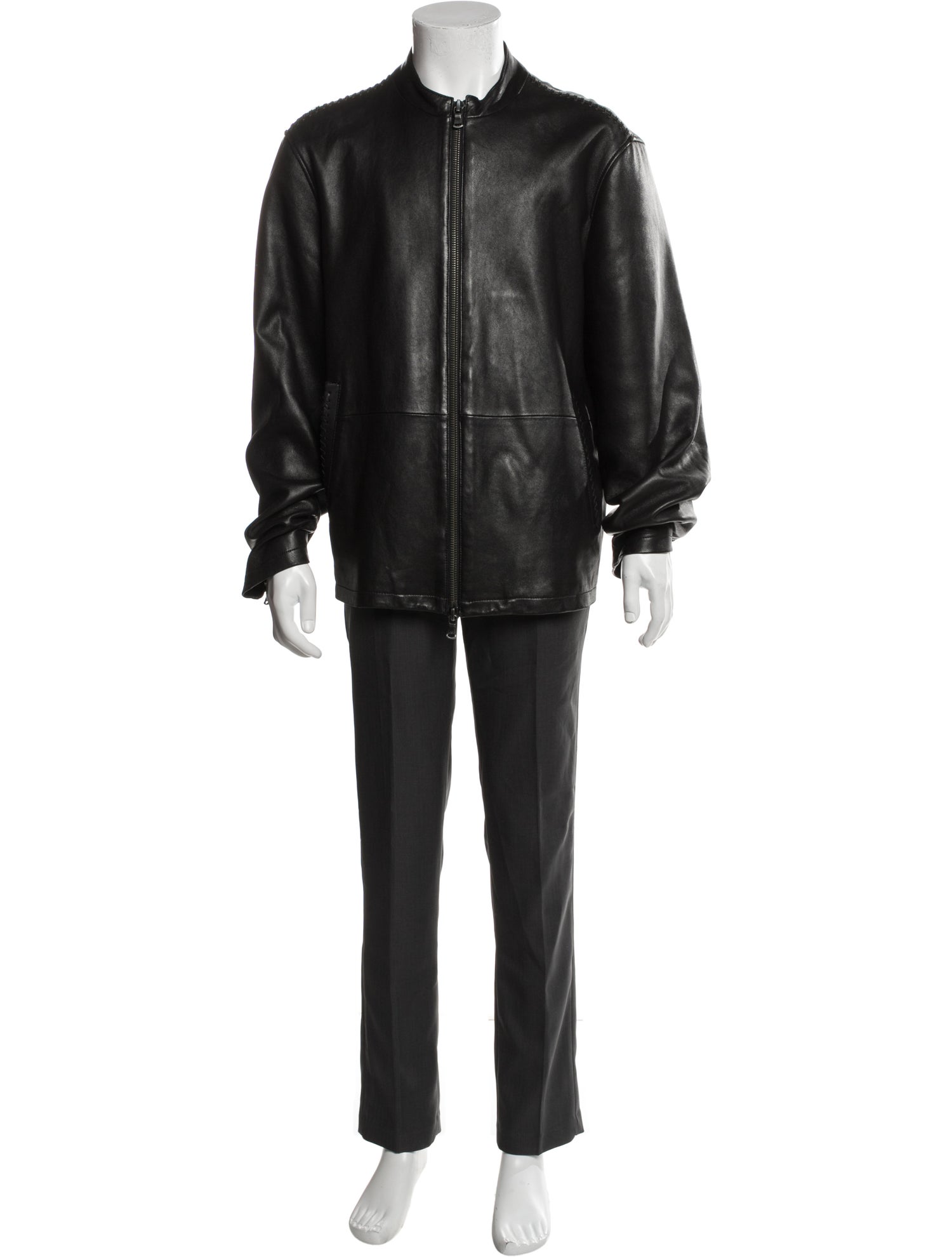 John Varvatos Leather Trench Coat