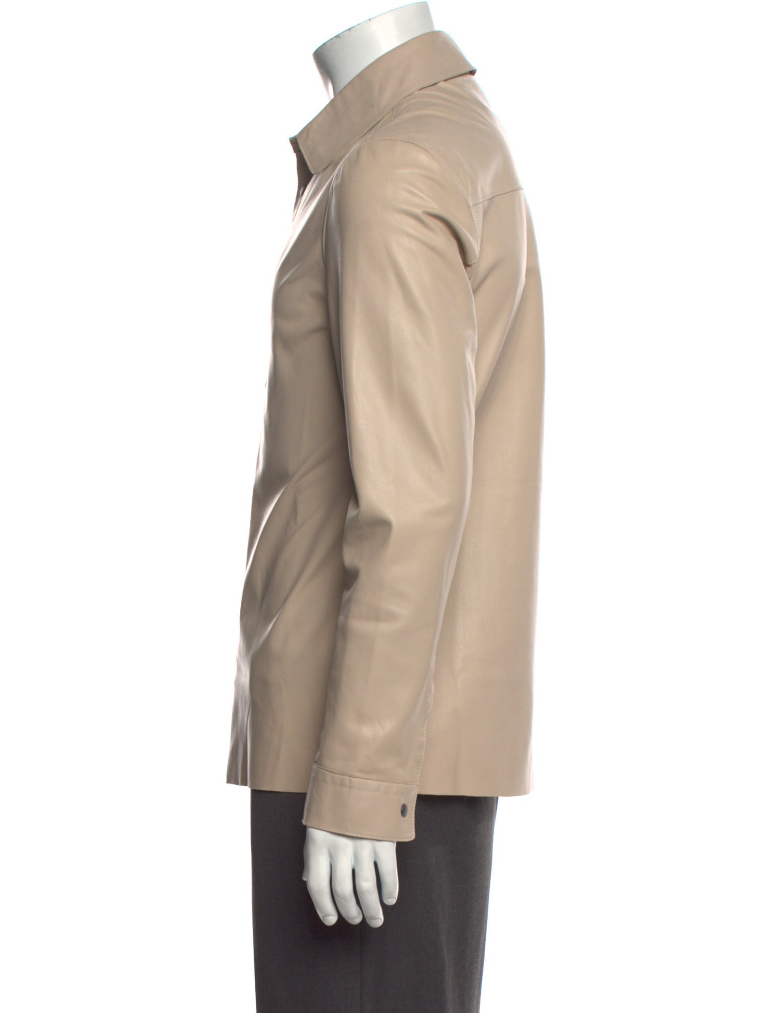 John Varvatos Leather Long Sleeve Shirt