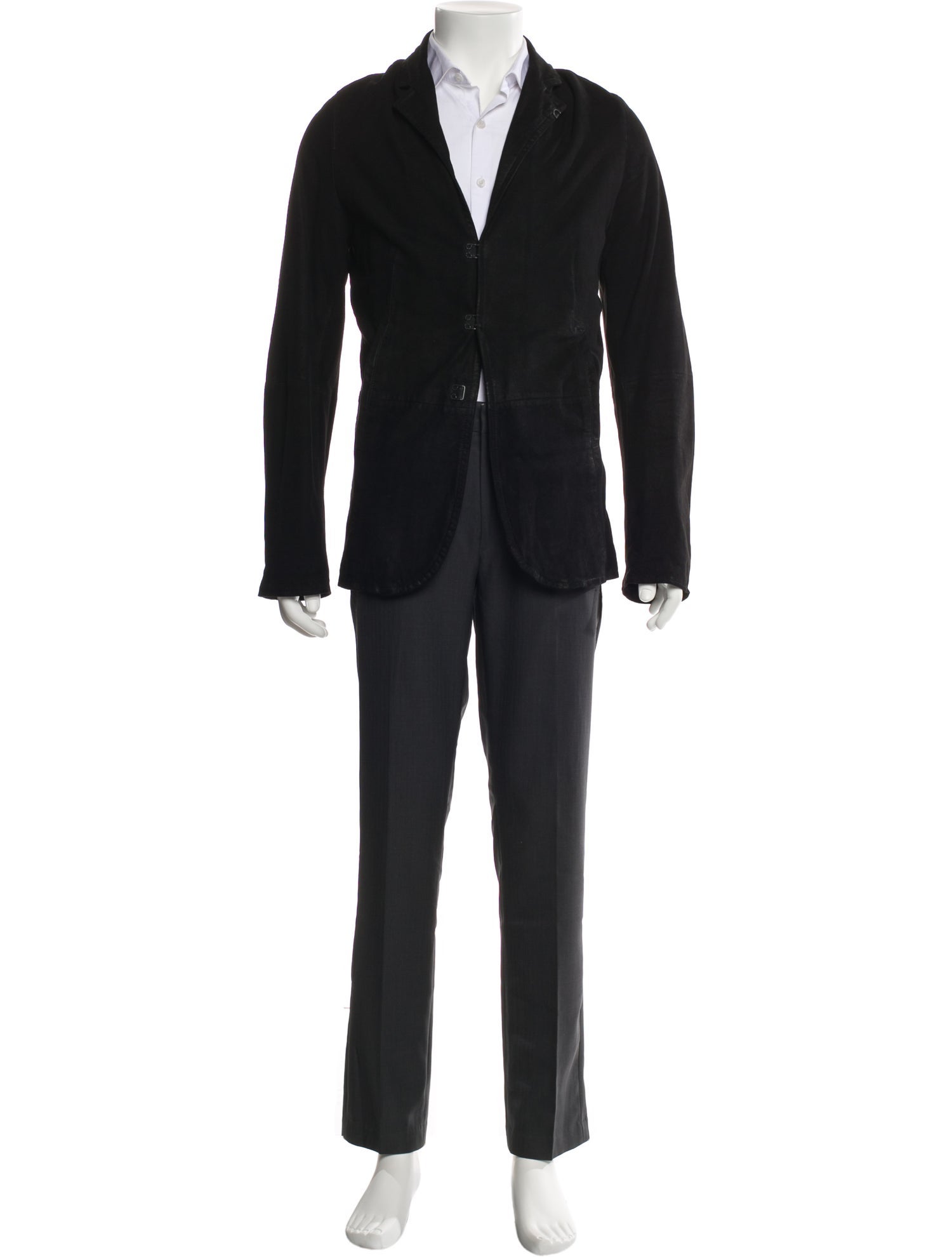 John Varvatos Goat Leather Overcoat