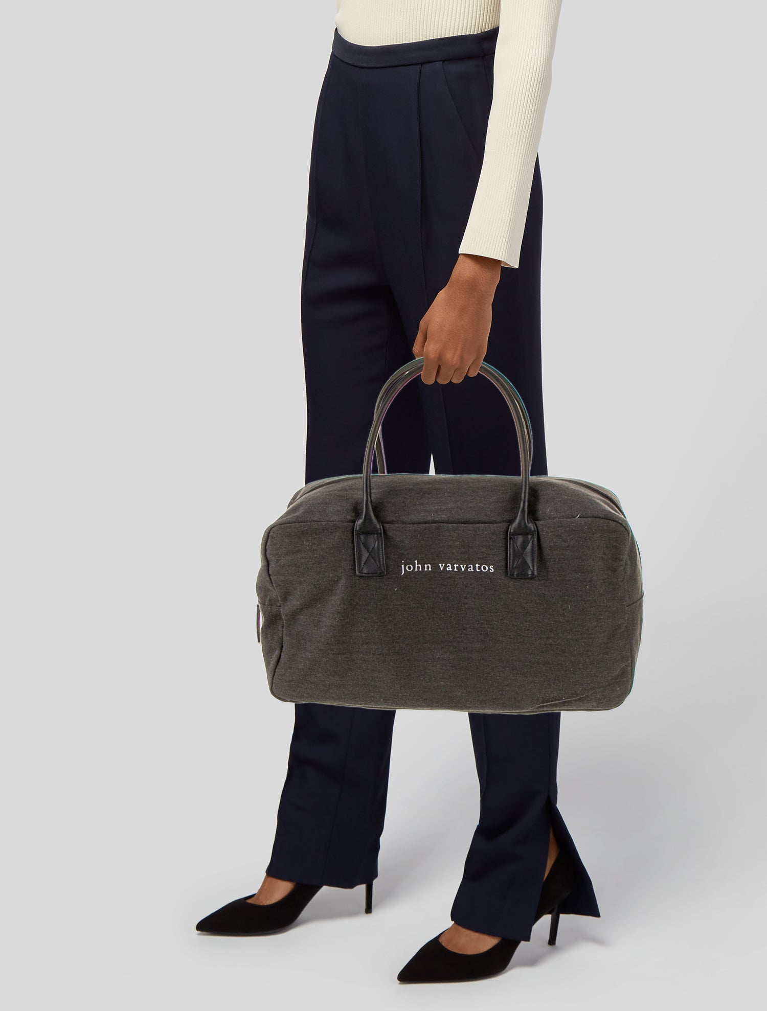 John Varvatos Canvas Shoulder Bag