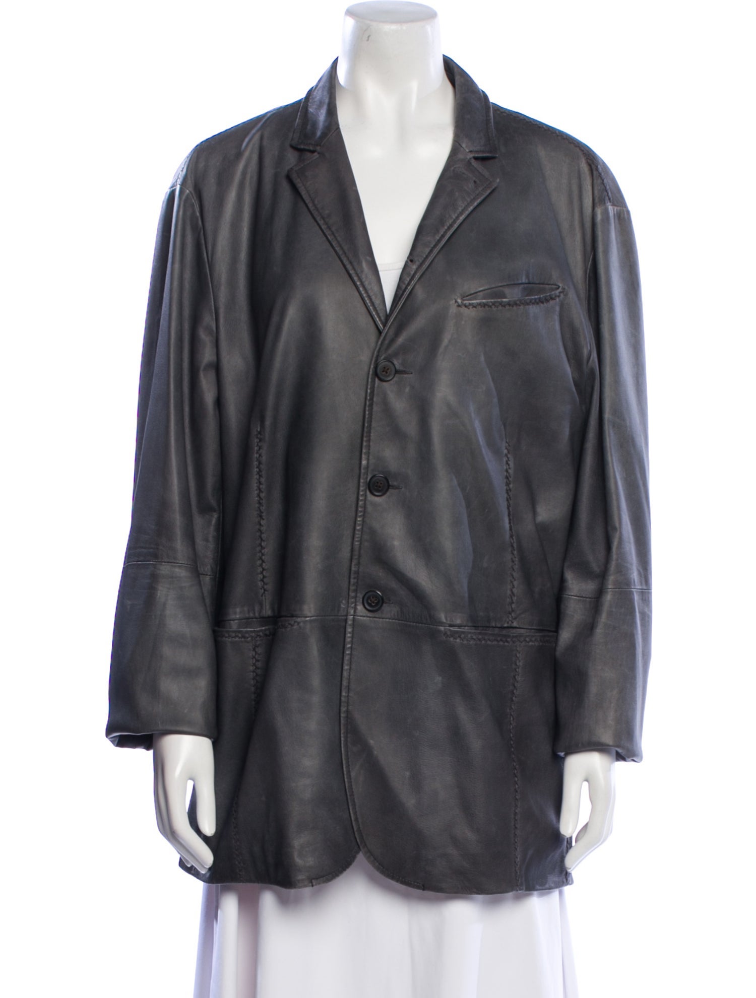 John Varvatos Leather Blazer