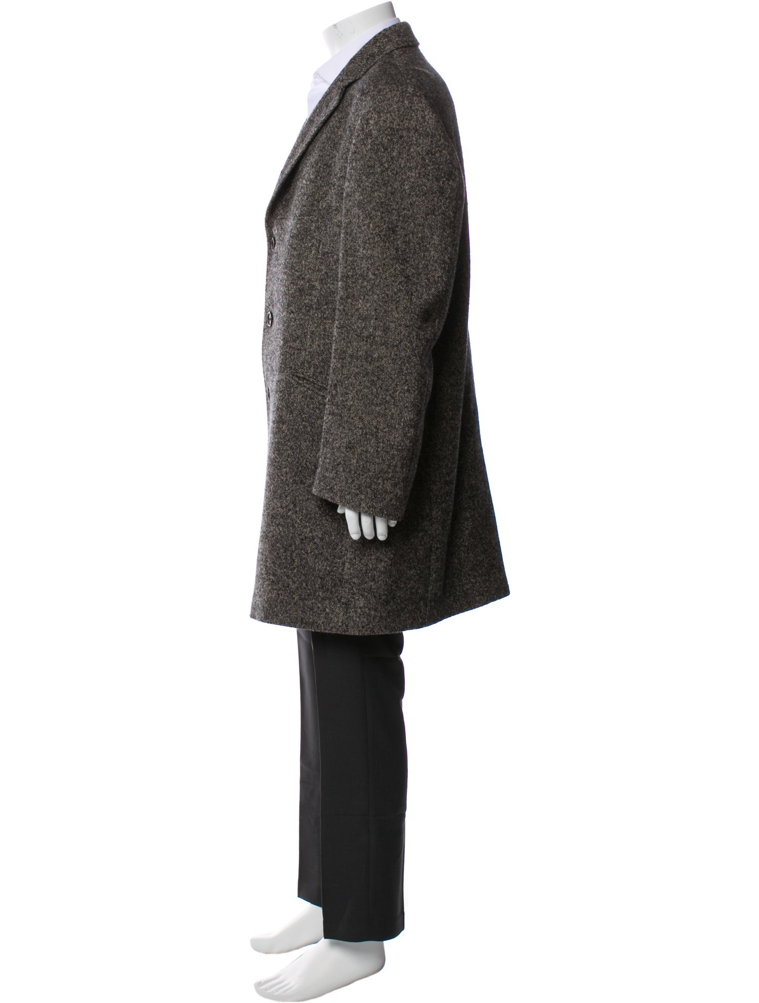 John Varvatos Virgin Wool Tweed Pattern Overcoat