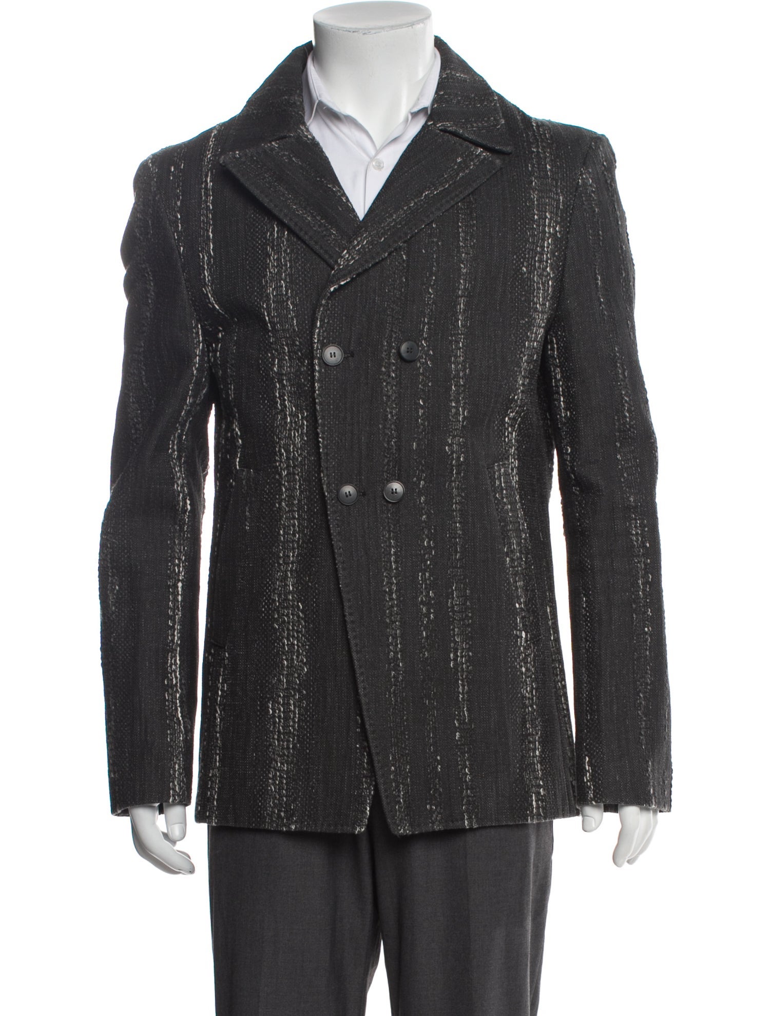John Varvatos Striped Embroidered Accent Blazer
