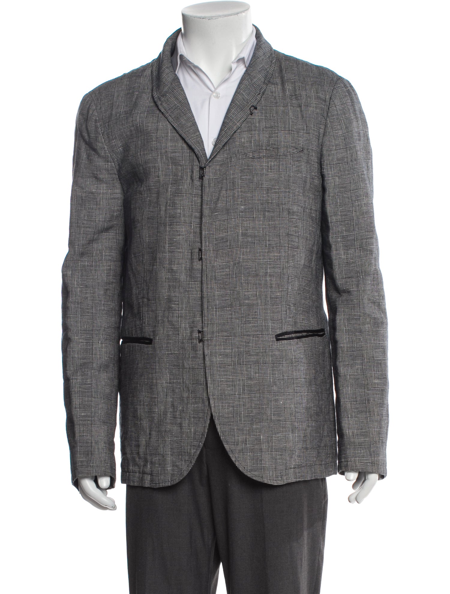 John Varvatos Plaid Print Blazer