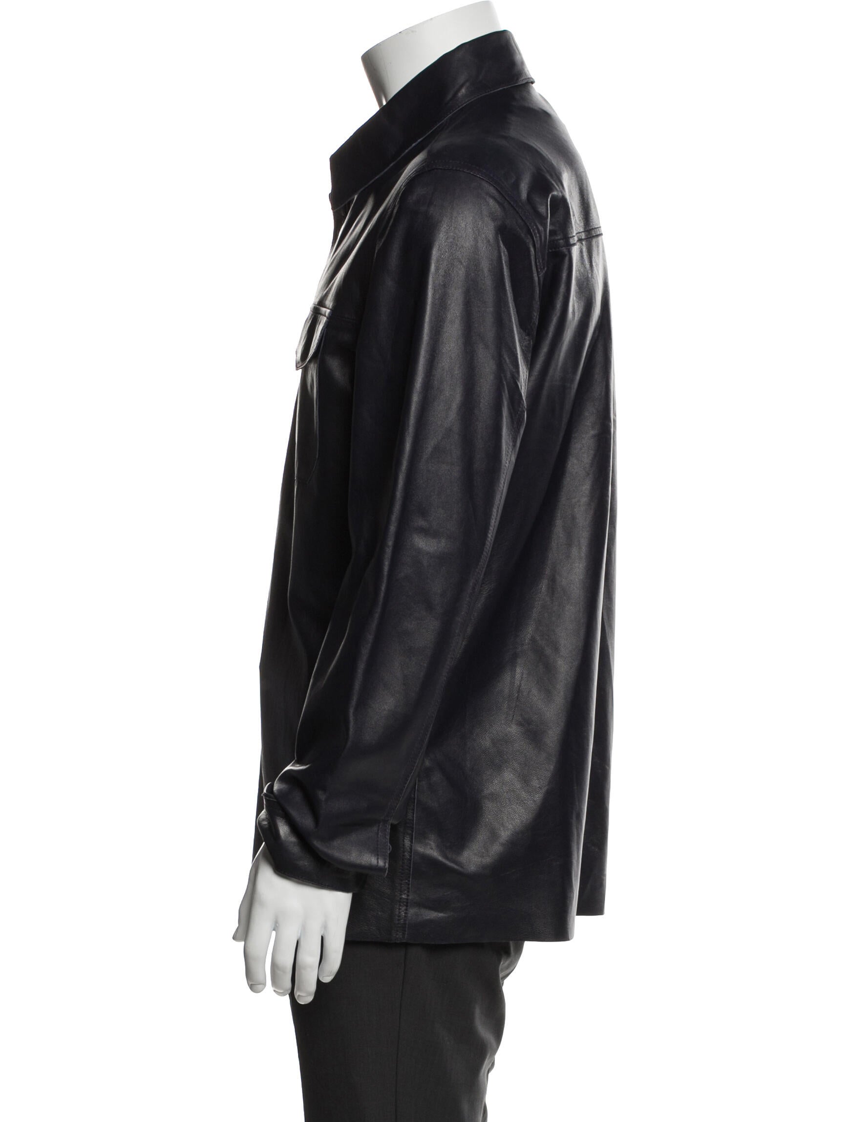 John Varvatos Leather Utility Jacket
