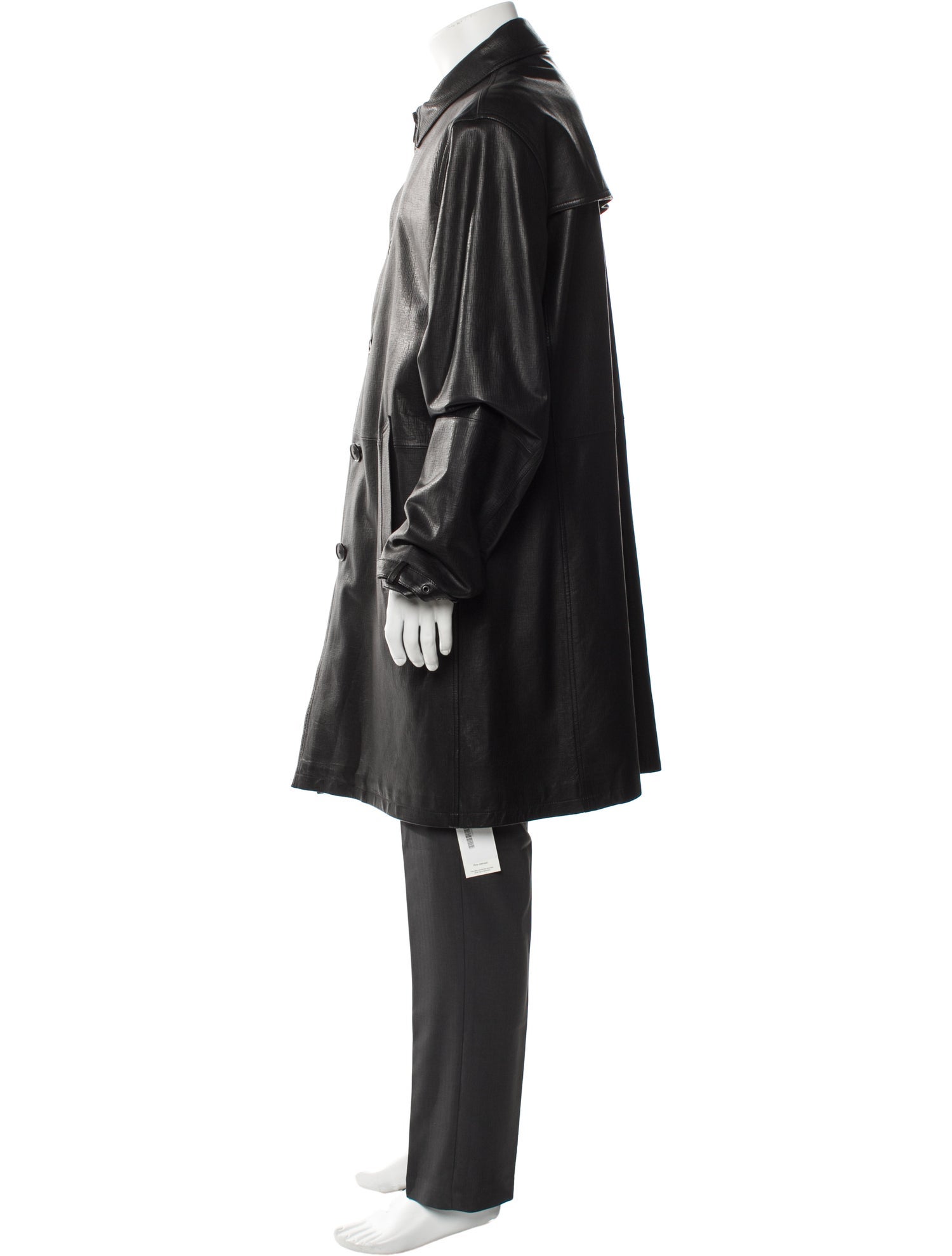 John Varvatos Leather Overcoat
