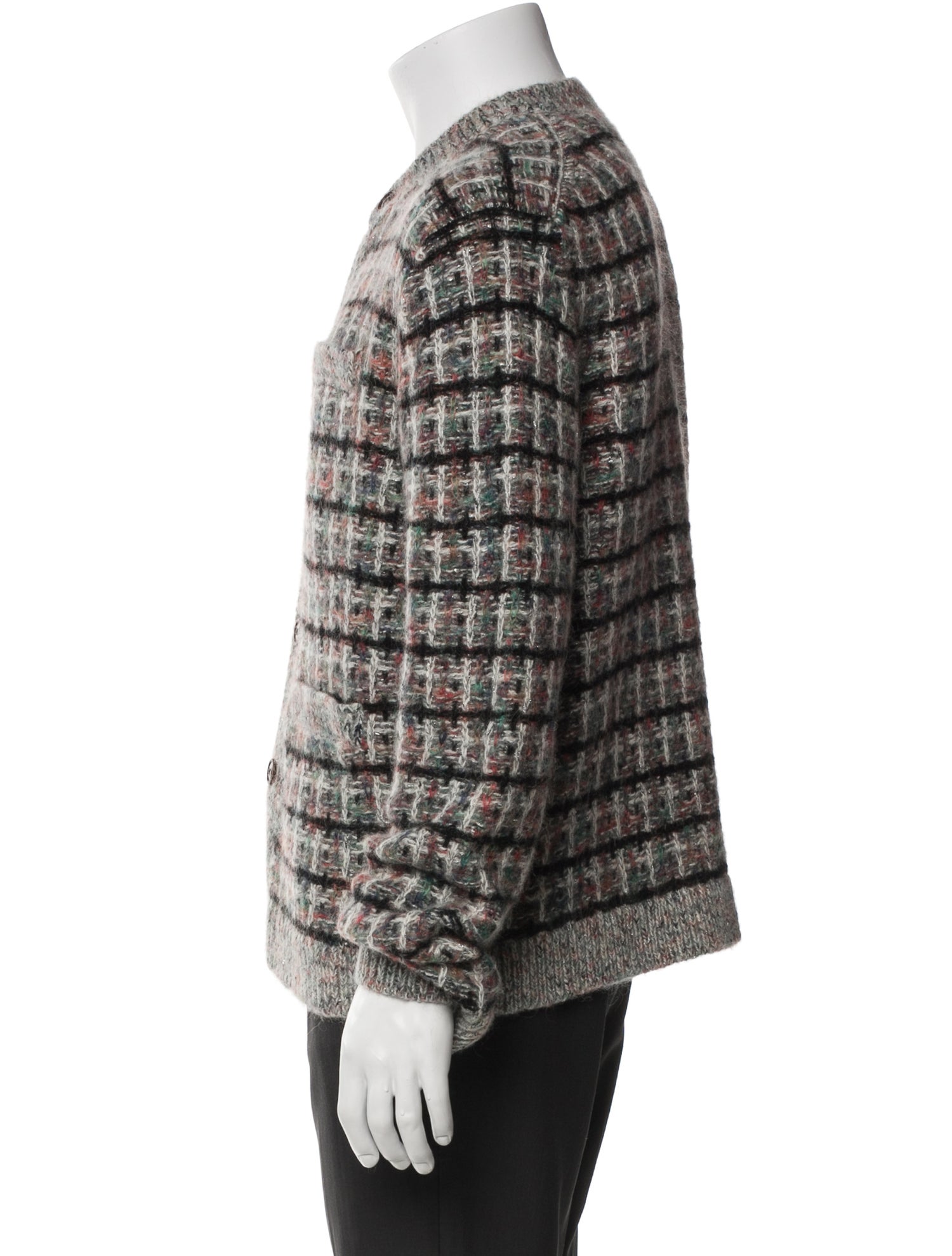 John Varvatos Tweed Pattern Crew Neck Pullover