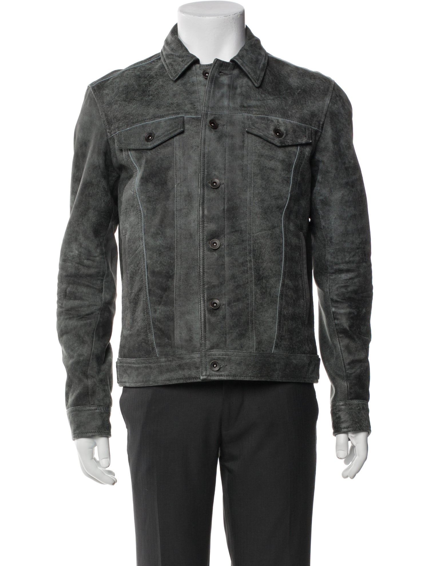 John Varvatos Leather Denim Jacket