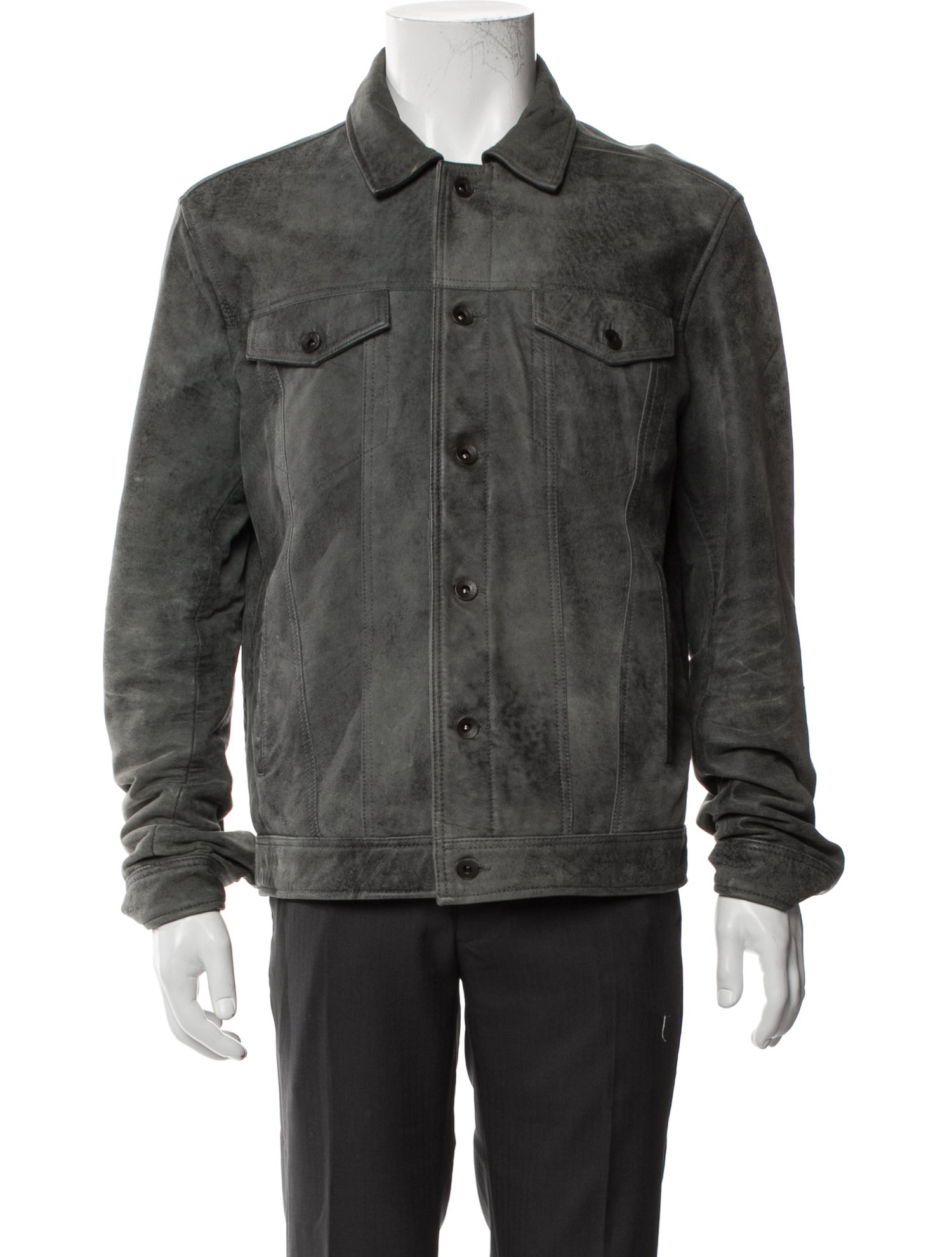 John Varvatos Leather Trucker Jacket