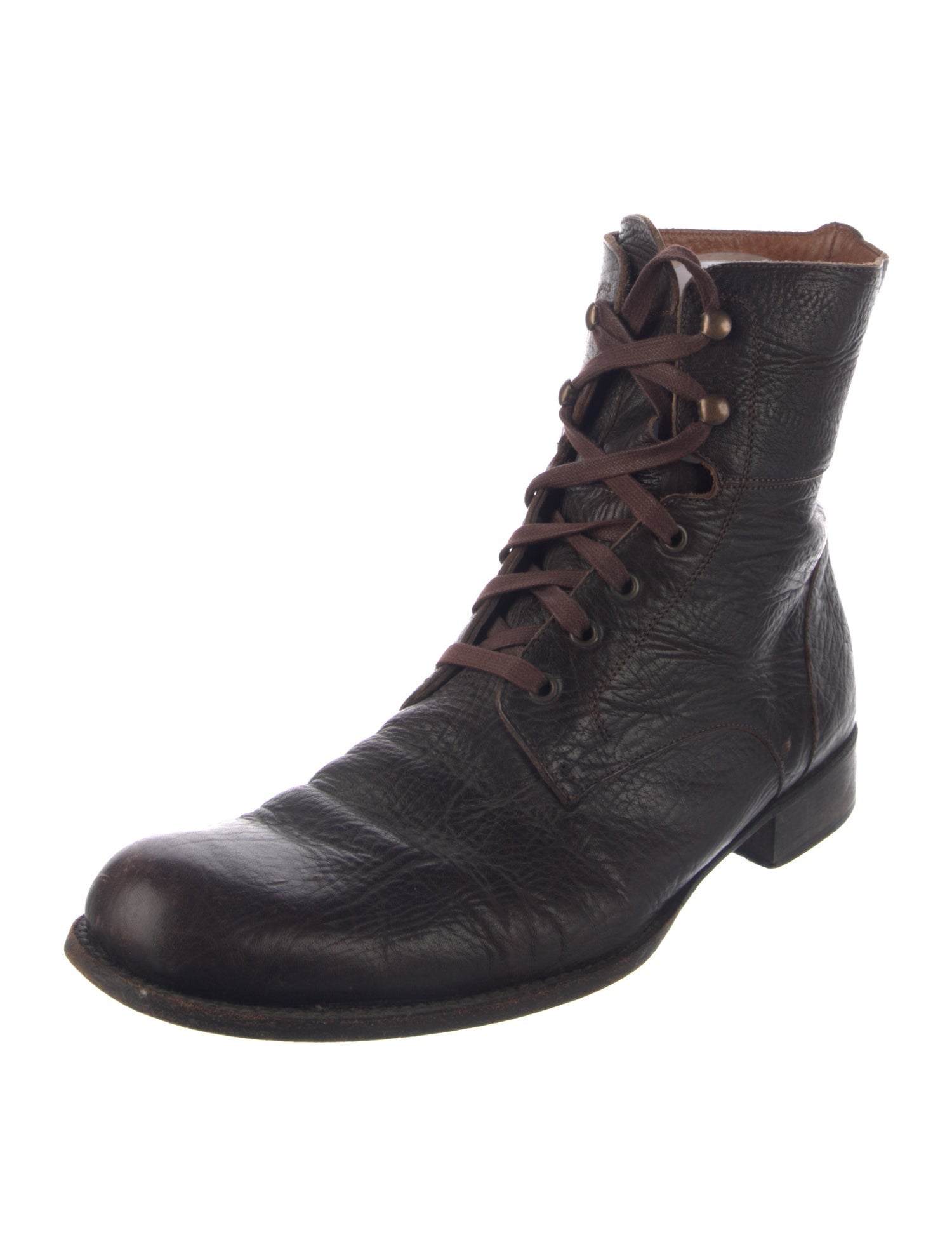 John Varvatos Leather Lace-Up Boots