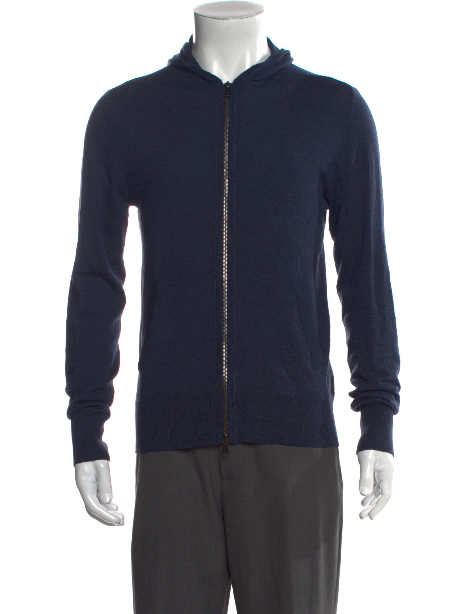 John Varvatos Merino Wool Mock Neck Cardigan