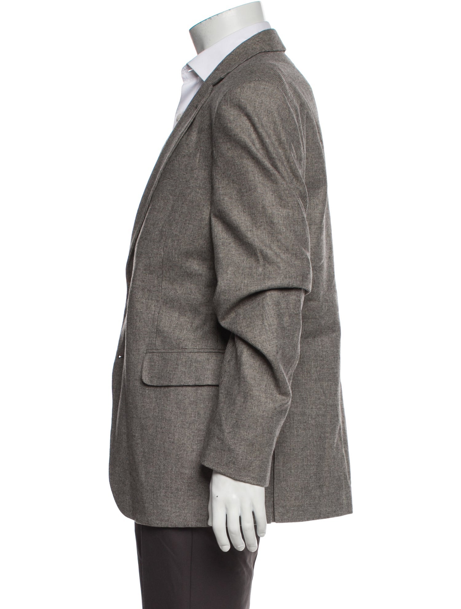 John Varvatos Virgin Wool Plaid Print Peacoat