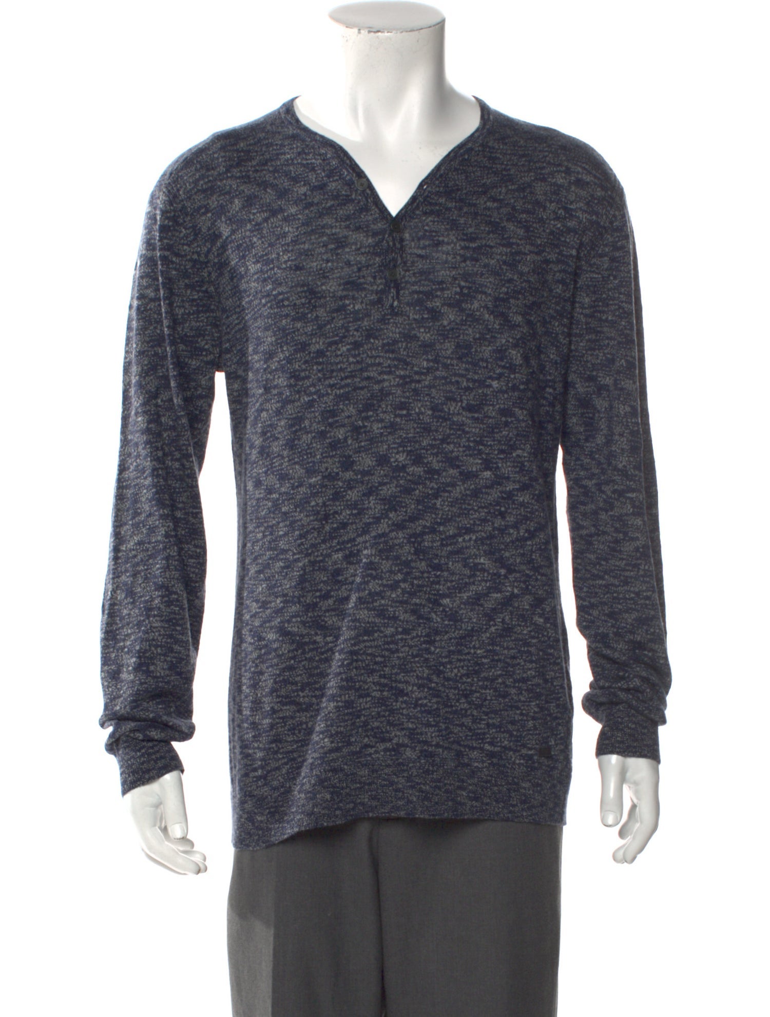 John Varvatos V-Neck Long Sleeve Pullover
