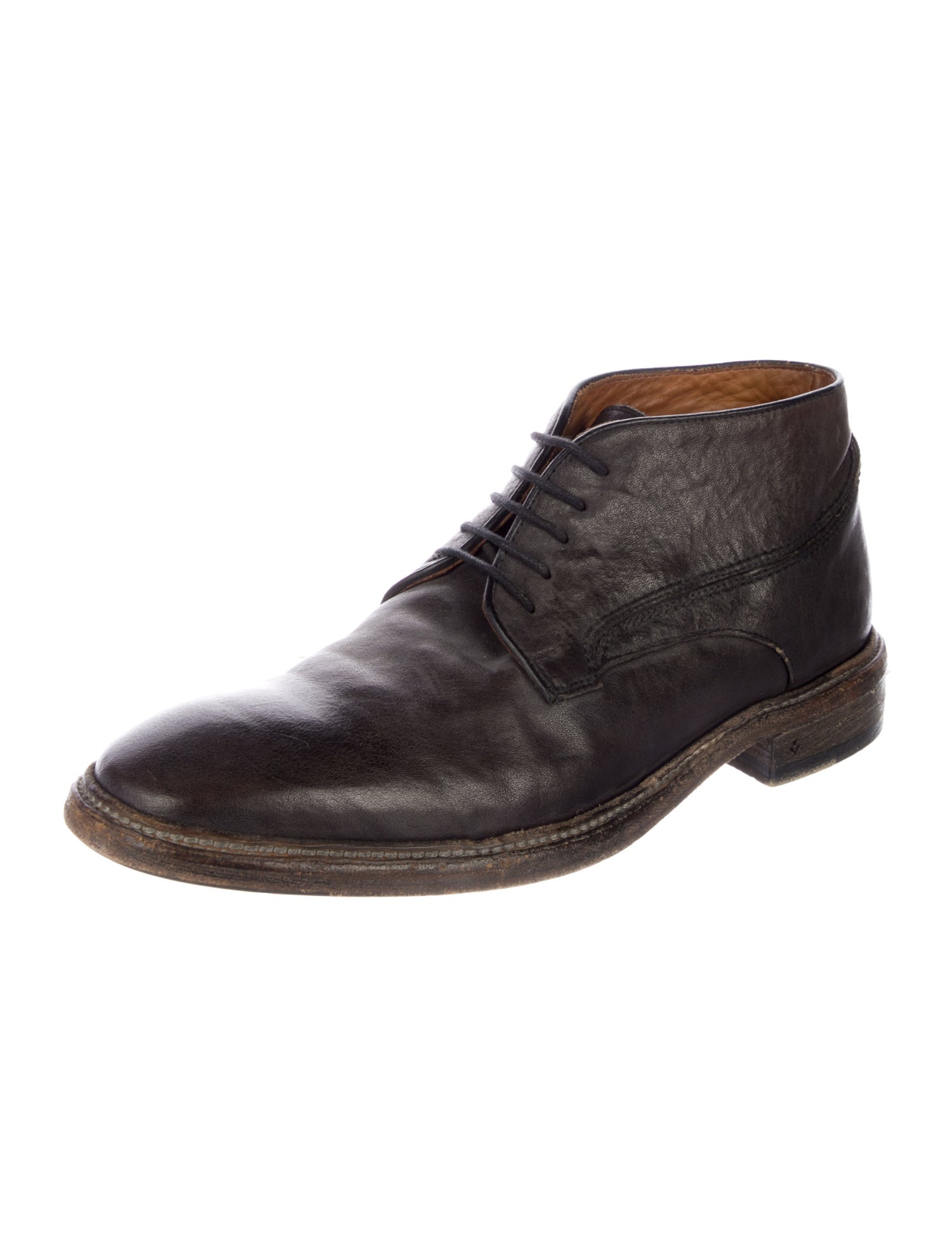 John Varvatos Leather Lace-Up Boots