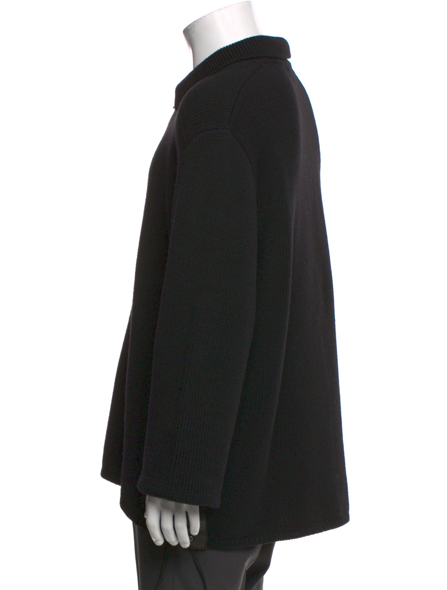 John Varvatos Wool Collar Polo Sweater