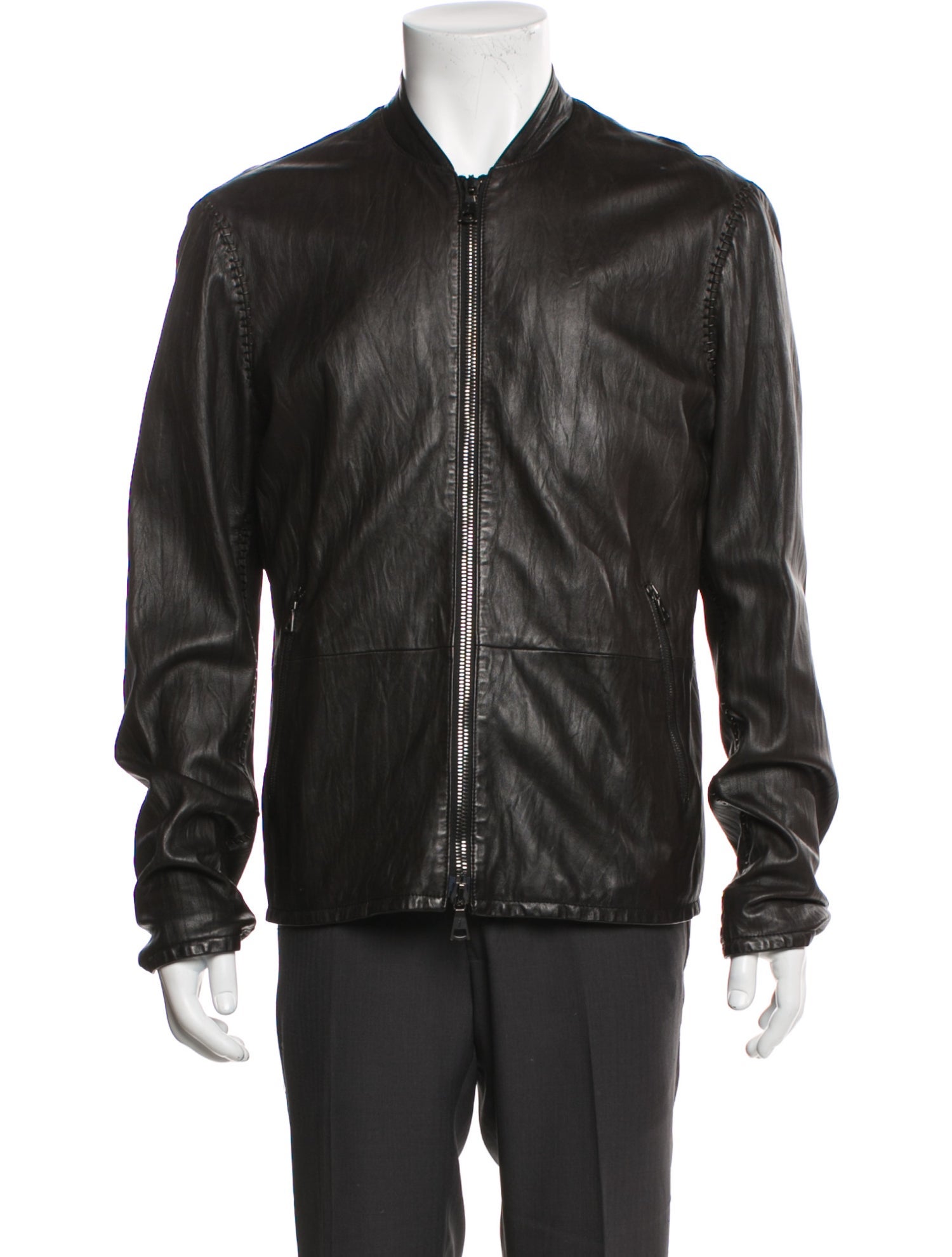 John Varvatos Lambskin Bomber Jacket