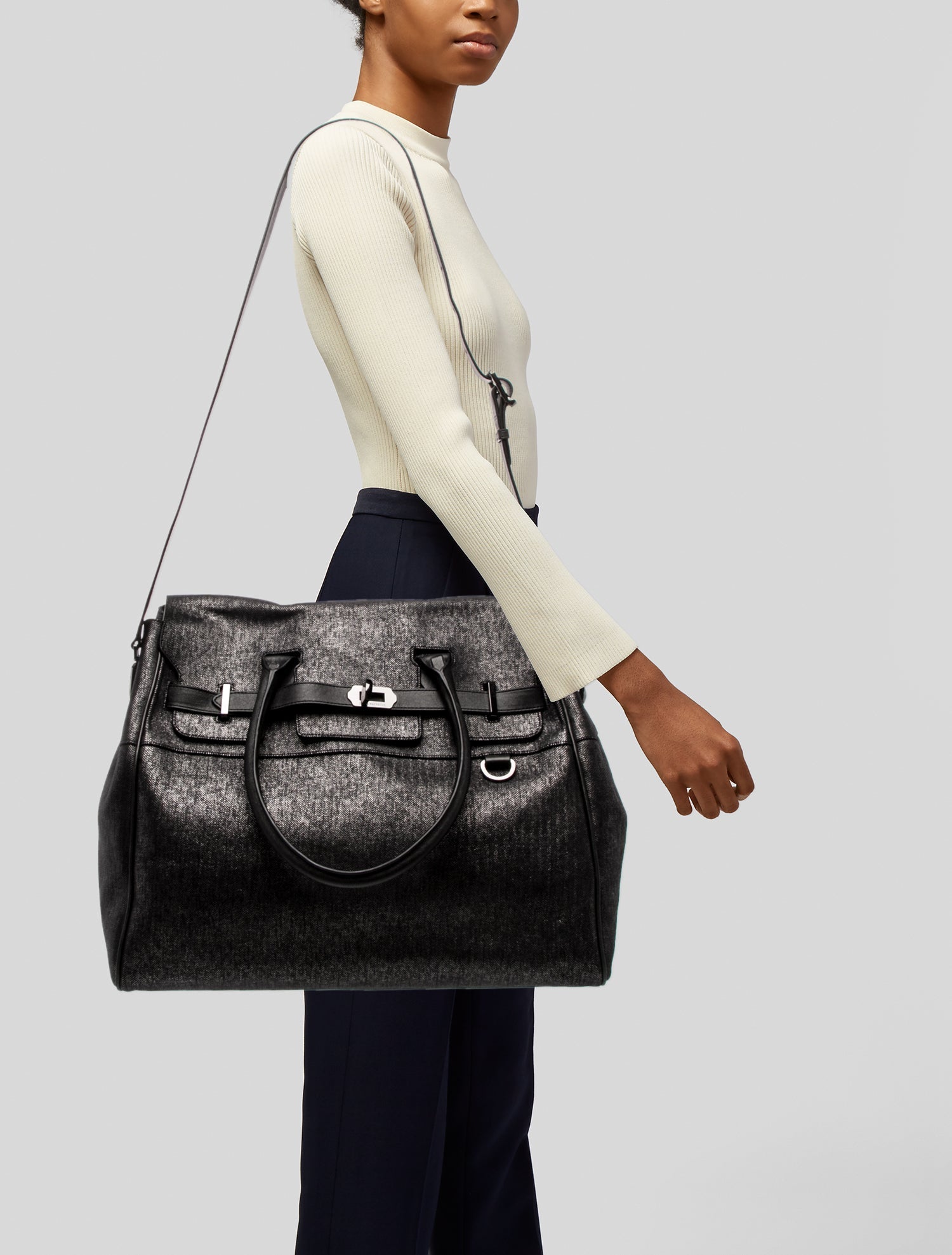 John Varvatos Leather Shoulder Bag